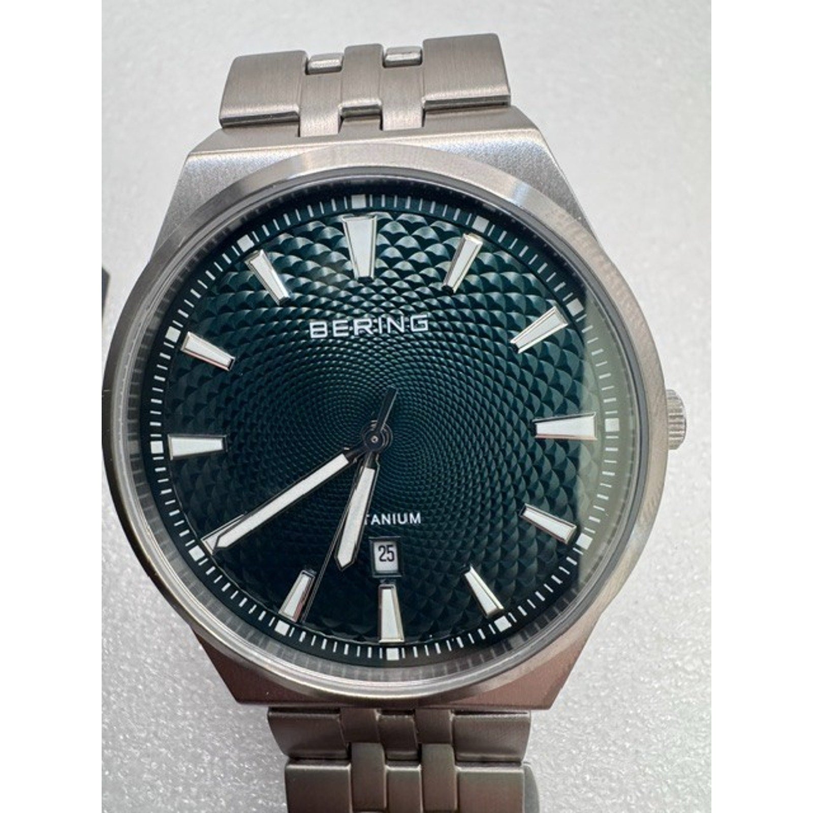 Bering Titanium Green Dial Men's Quartz Watch, 41mm 16141-708
