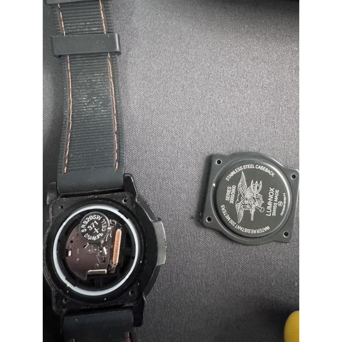 Luminox Navy SEAL 3000/3900 V3 Swiss Quartz 200M Black Dive Watch Orange dial
