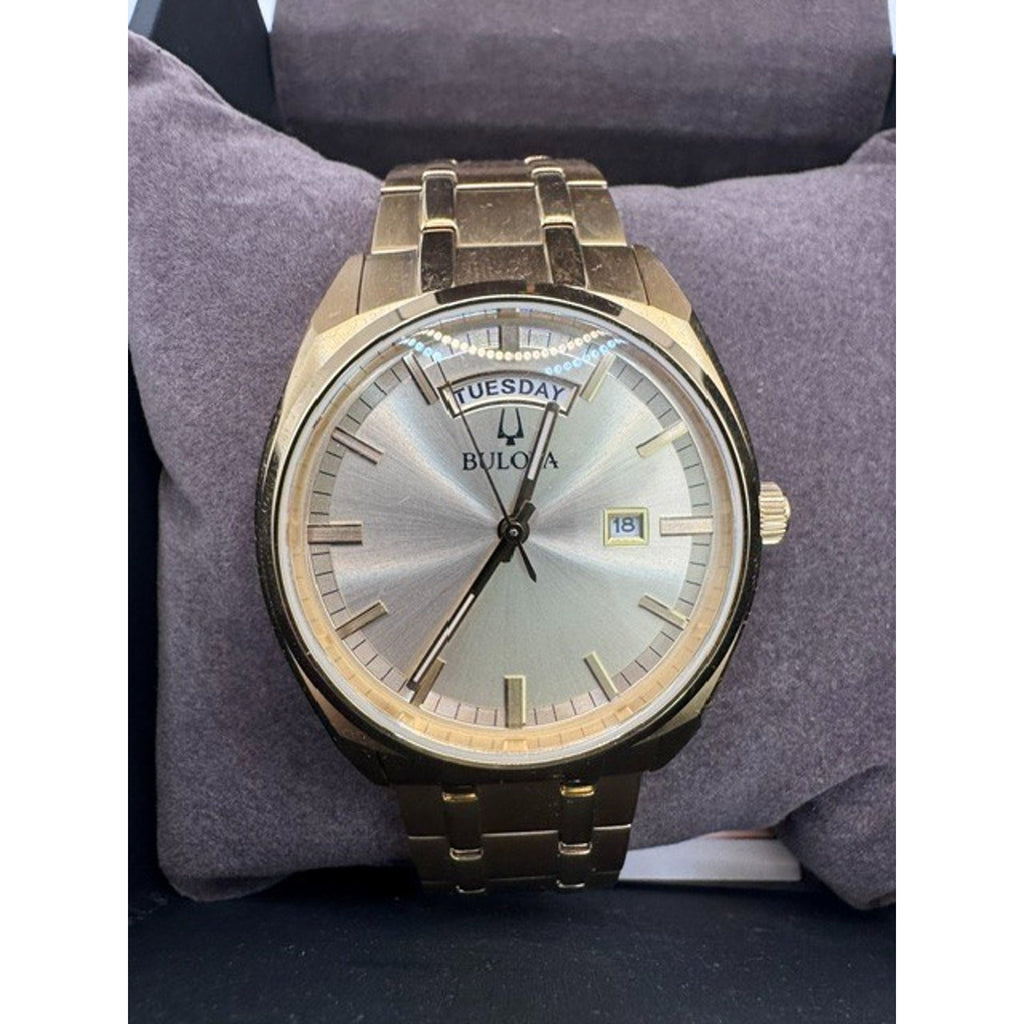 1 Bulova Surveyor 97C115 Gold Stainless Steel Mens Presidential 40mm Watch