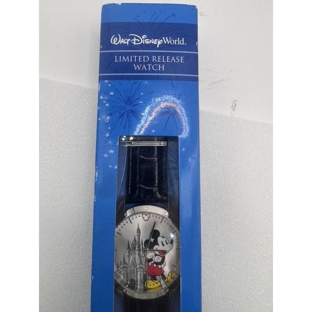 Disney Walt Disney World Limited Release Mickey Mouse Castle Watch Black Leather