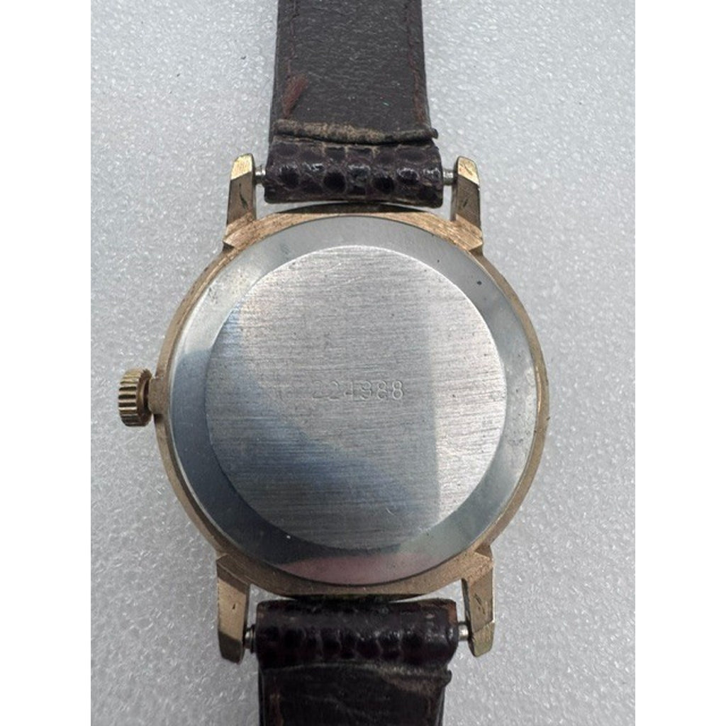Vintage 1980s Sekonda 17 Jewels USSR Manual Wind Date Gold Plated Watch Running