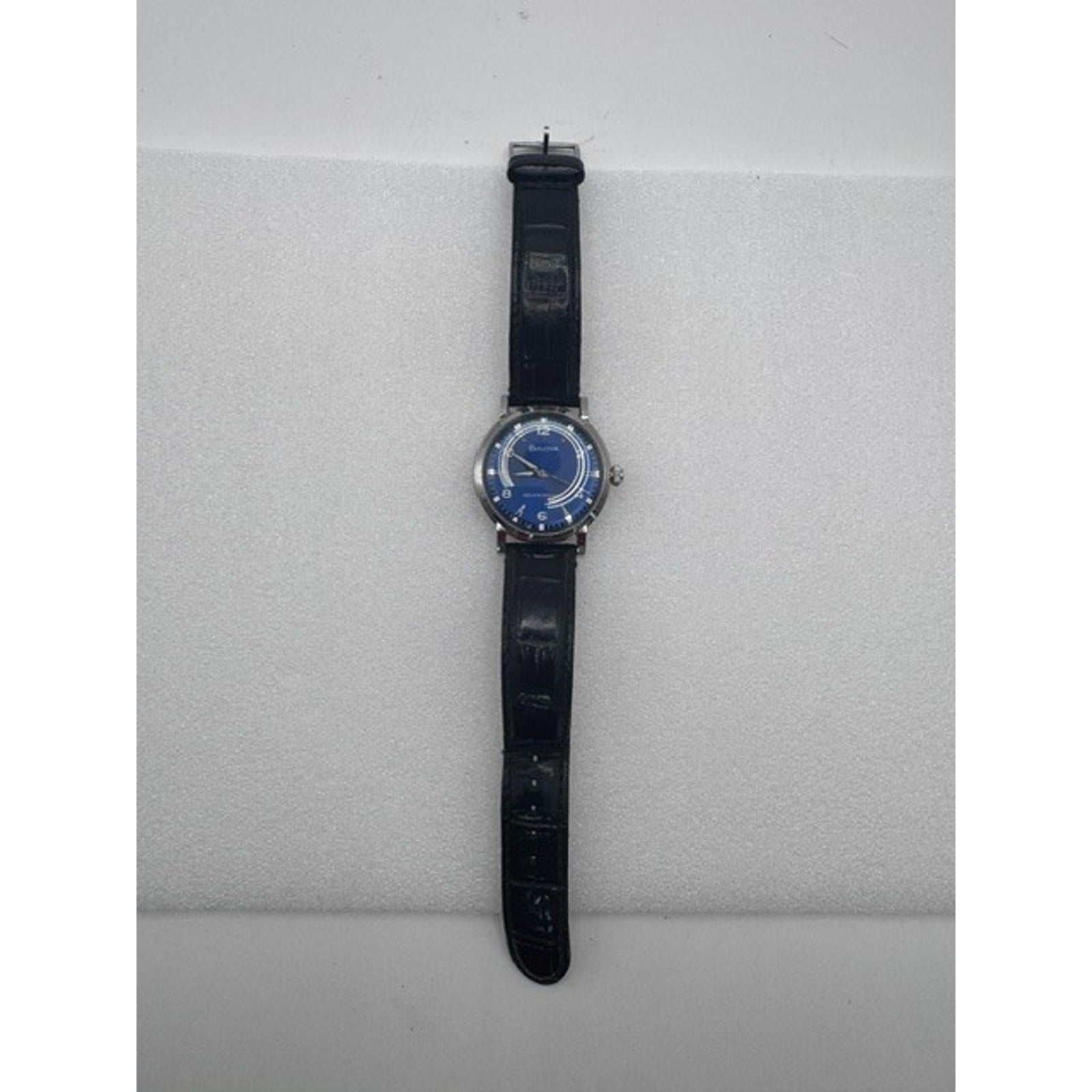 Bulova 96A242 Classic Automatic Blue Dial Leather Strap Selfwinding Watch $499