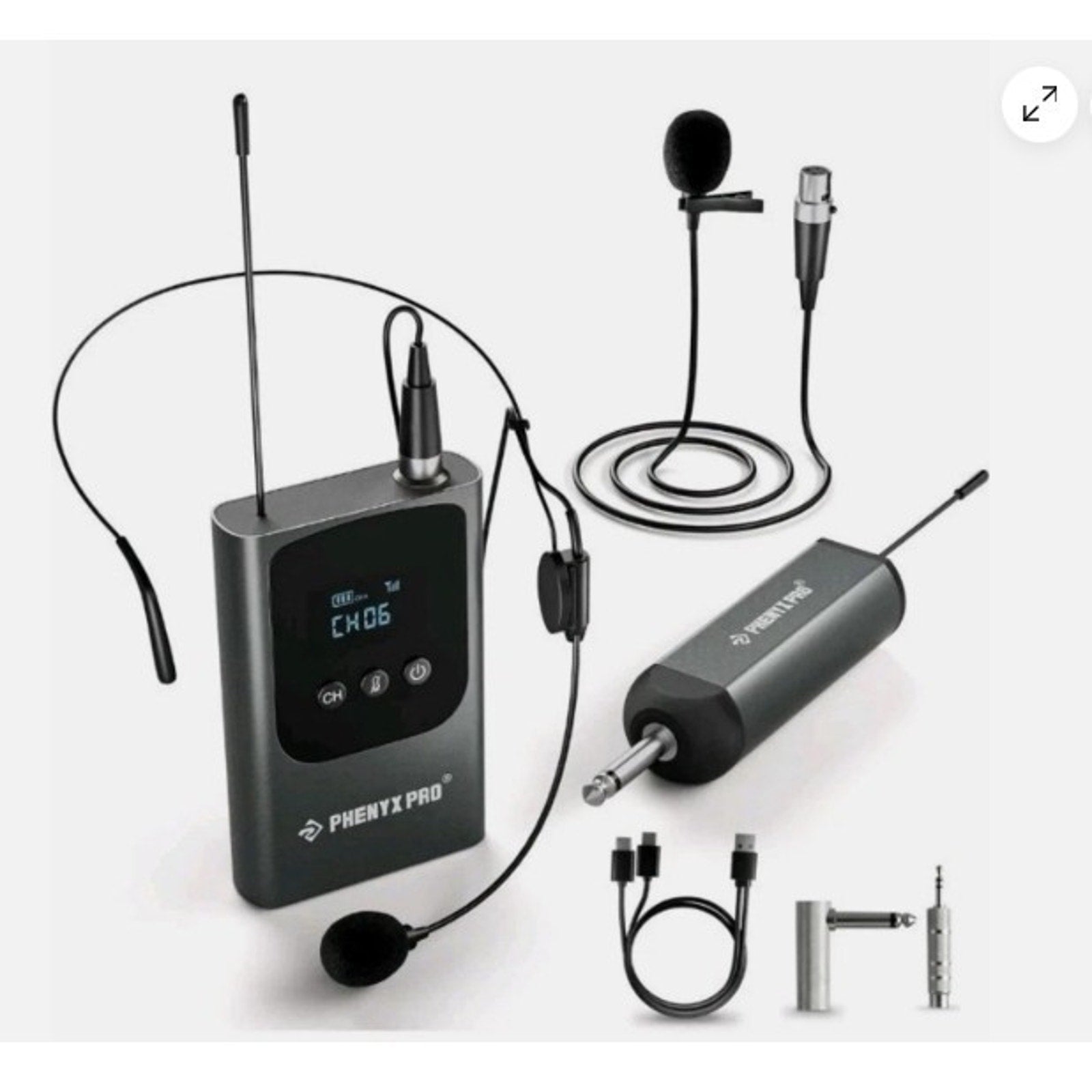 Phenyx Pro PDP-1-1B Single Wireless Microphone System, Digital UHF Series ￼