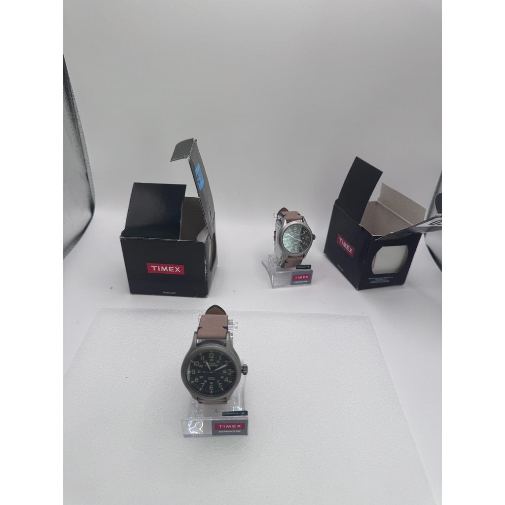 Timex Expedition Scout Watch Men 40mm Black Dial Gray Tone Date UNIQUE STRAP