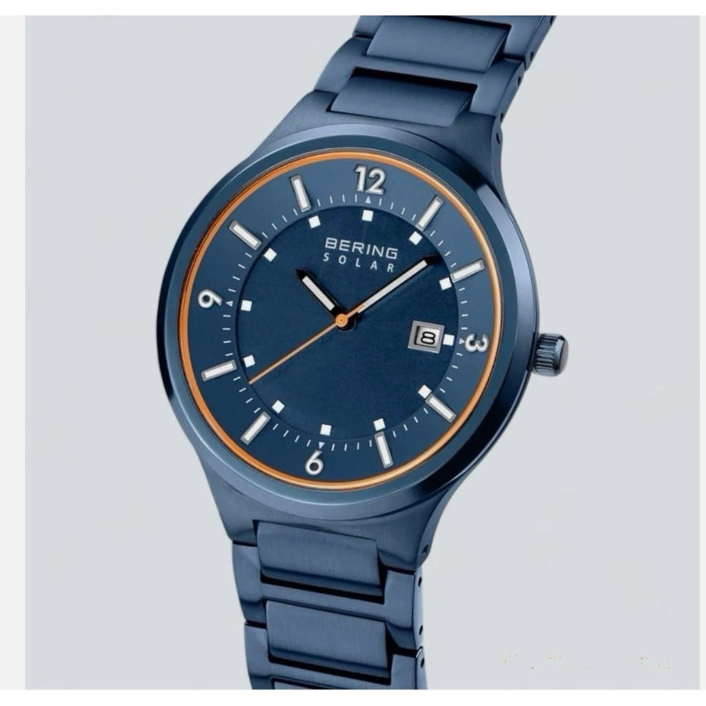 Bering Slim Solar Black Dial 42mm 5ATM Men s Watch 14442-797 MSRP $279