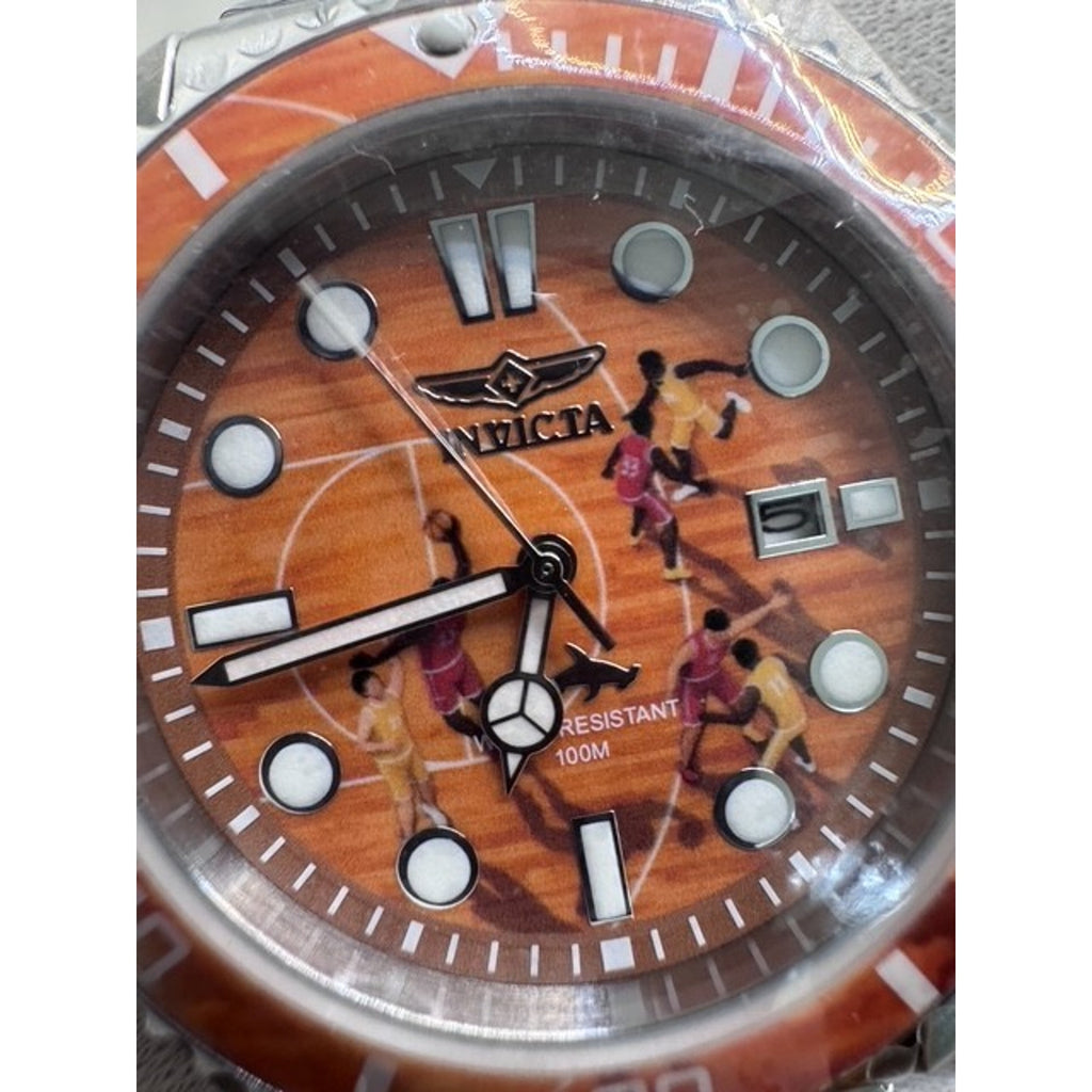 invicta pro diver visions Basketball 43mm quartz 100m orange dial ss 51057