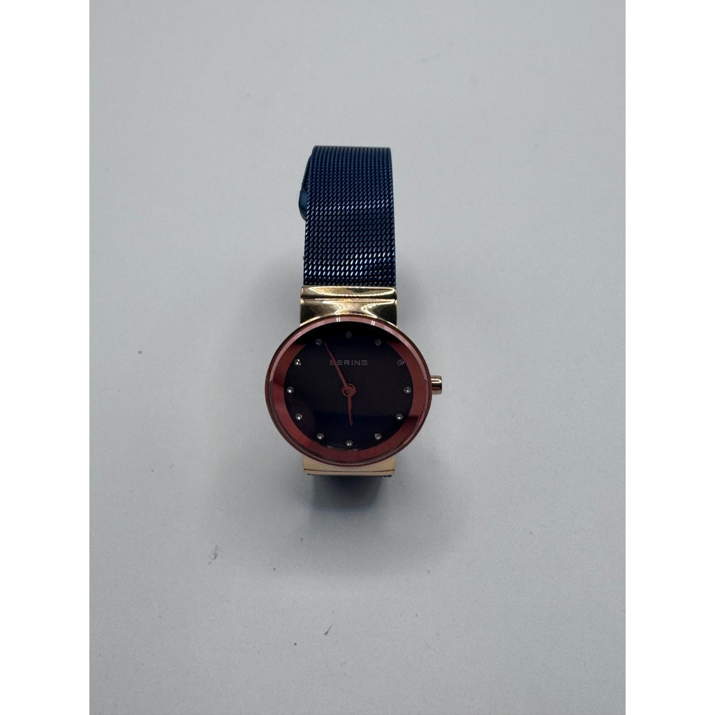 AWESOME Bering Women's 10126-367 Time Classic Steel Rosegold Blue Watch