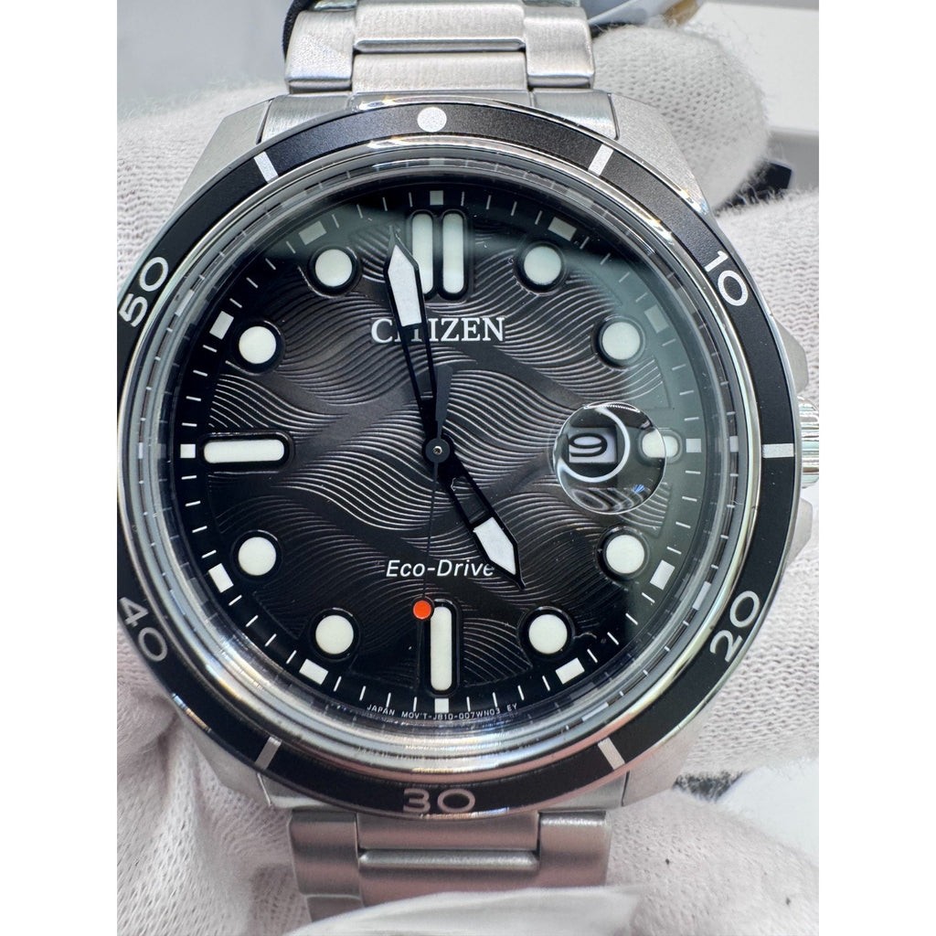 Citizen Marine 1810 Eco-Drive Black Dial Men's Watch AW1816-89E NEW w STICKERS