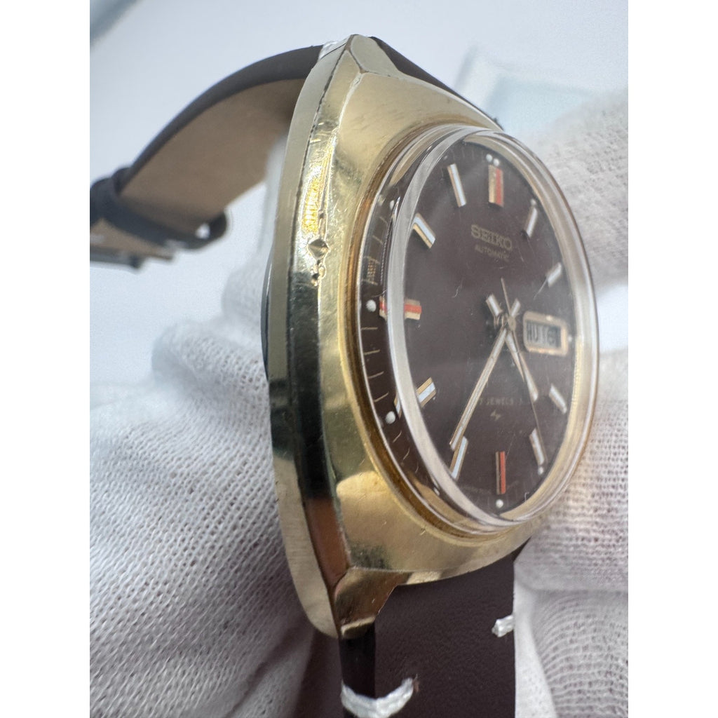 Vintage Men’s Seiko Gold Tone Automatic 17J Japan 7006 8059 37MM Running