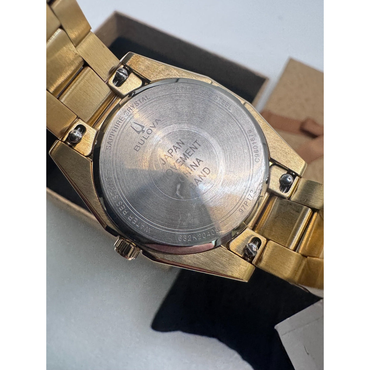 Bulova Surveyor Women's MOP Diamond Dial Gold-Tone Quartz Watch 97P172