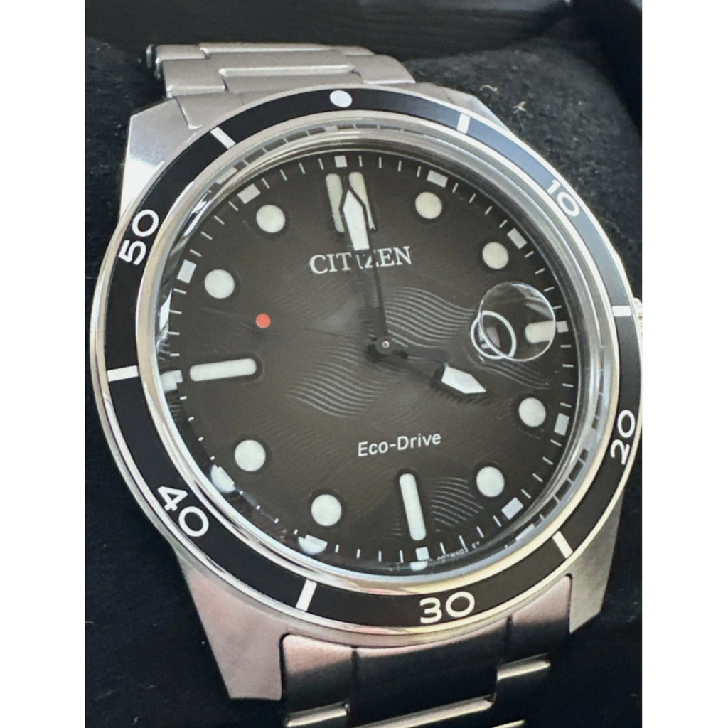 Citizen Marine 1810 Eco-Drive Black Dial Men's Watch AW1816-89E NEW w STICKERS