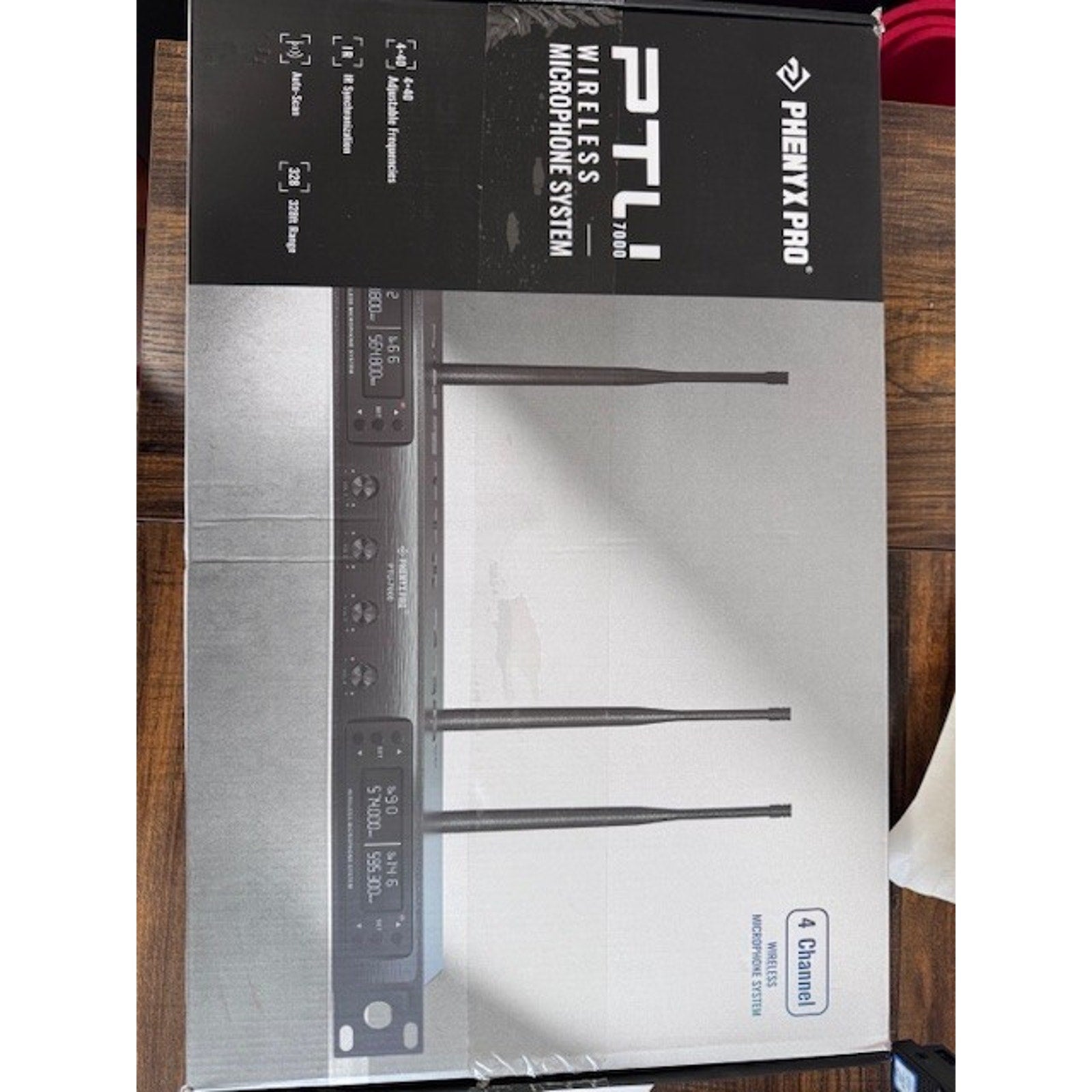 Phenyx Pro 4-Channel Wireless Microphone System, UHF Auto Scan PTU-7000-4B