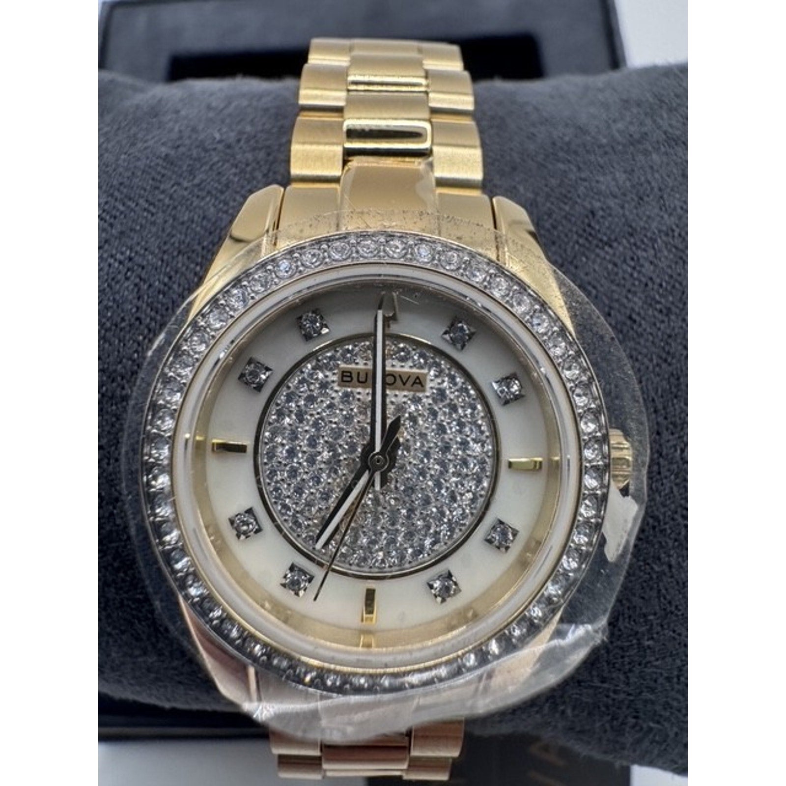 Bulova Classic Gemmed Diamond Stainless Steel Quartz Women's Watch - 98L315