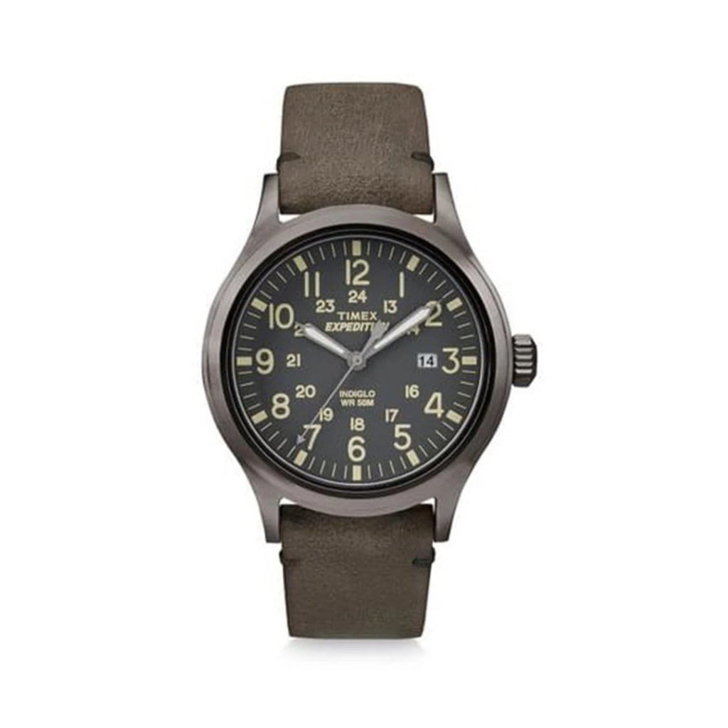 Timex Expedition Scout Watch Men 40mm Black Dial Gray Tone Date UNIQUE STRAP