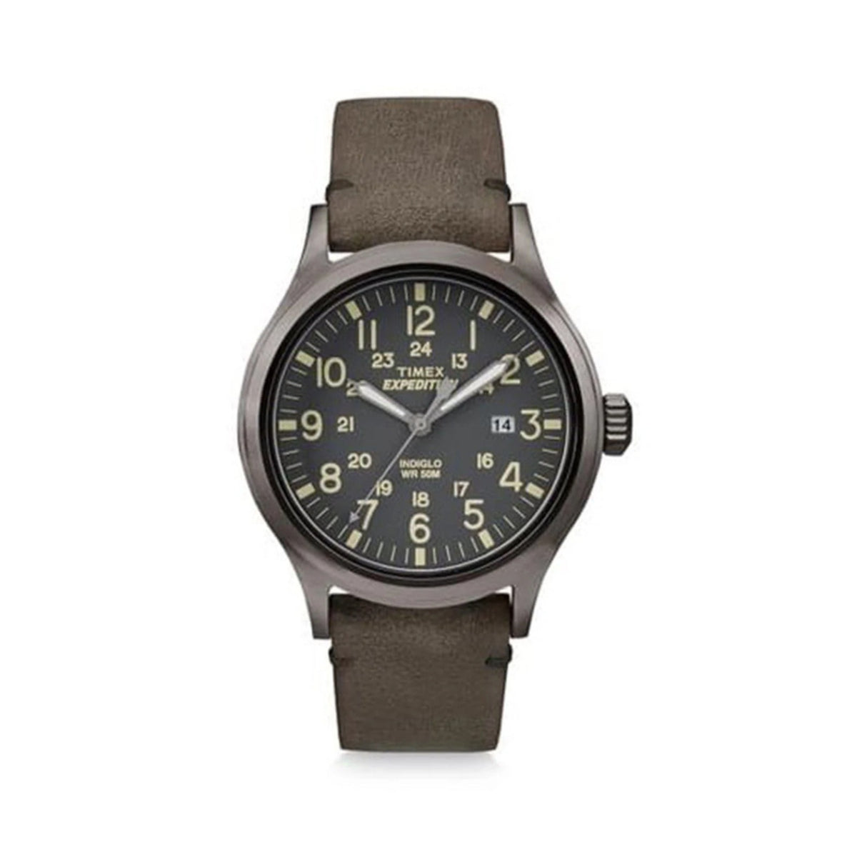 Timex Expedition Scout Watch Men 40mm Black Dial Gray Tone Date UNIQUE STRAP