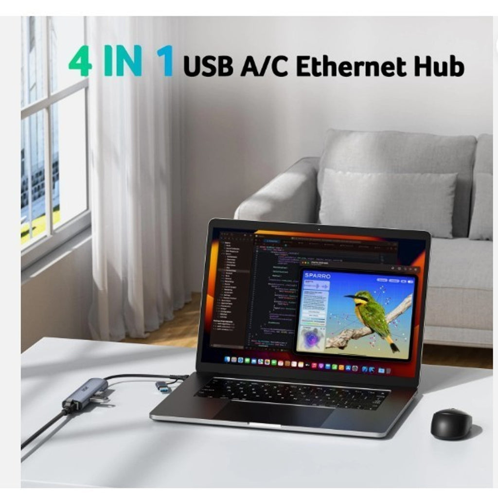 Acer Usb To Ethernet Adapter Usbc Hub Ethernet 1Gbps 3Usb 3.0 Aluminum Heat