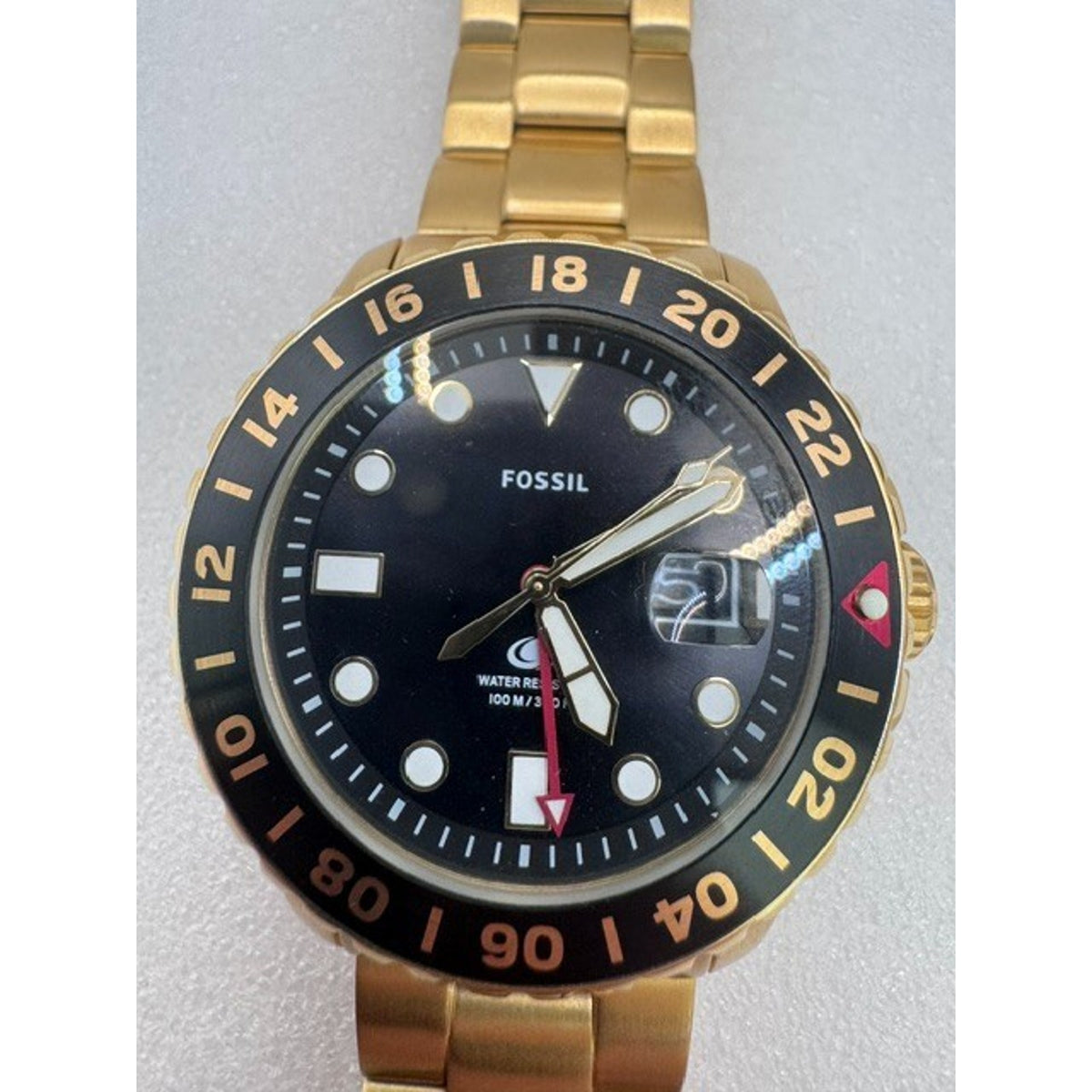 Fossil Blue Gmt Black Dial Men's Watch FS5990 New no tags