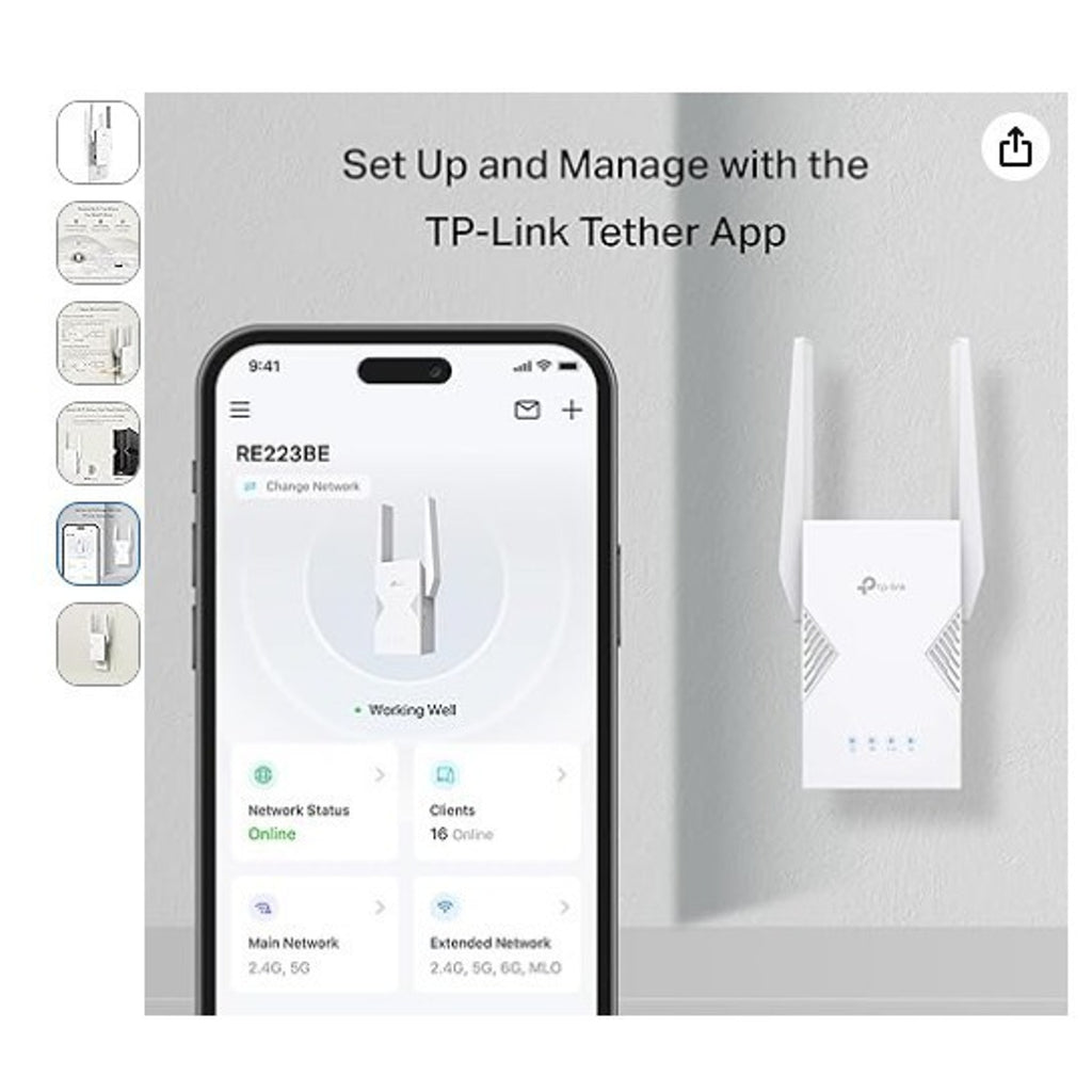FACTORY SEALED TP-Link BE3200 Wi-Fi 7 Range Extender RE223BE w/Ethernet Port