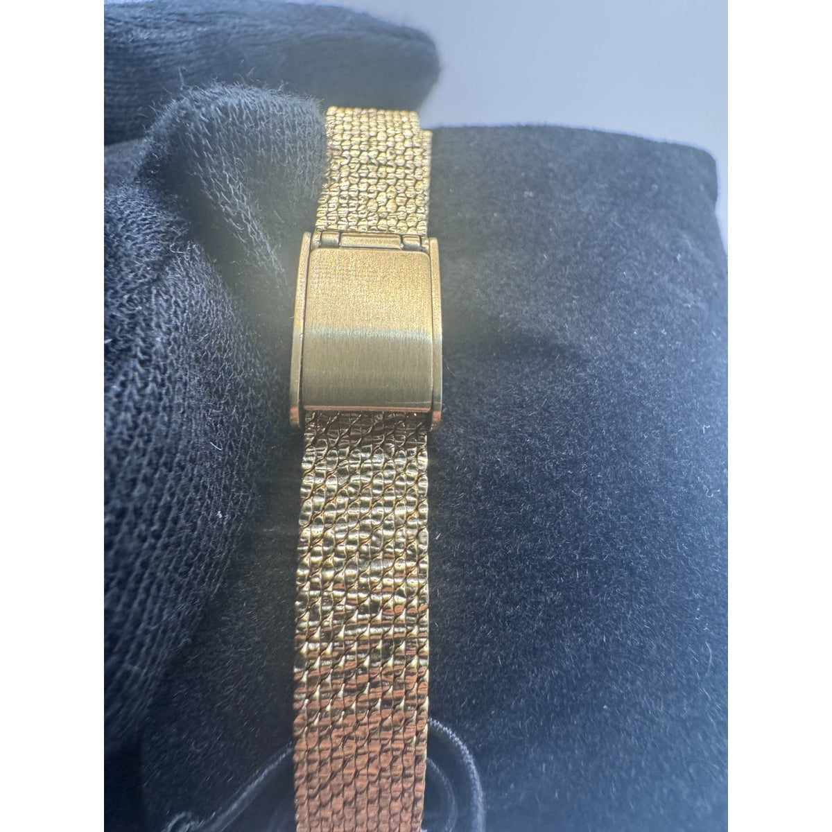 Citizen Fio Eco-Drive Rectangle Gold Tone Black Dial Womens Watch EG7128-59E