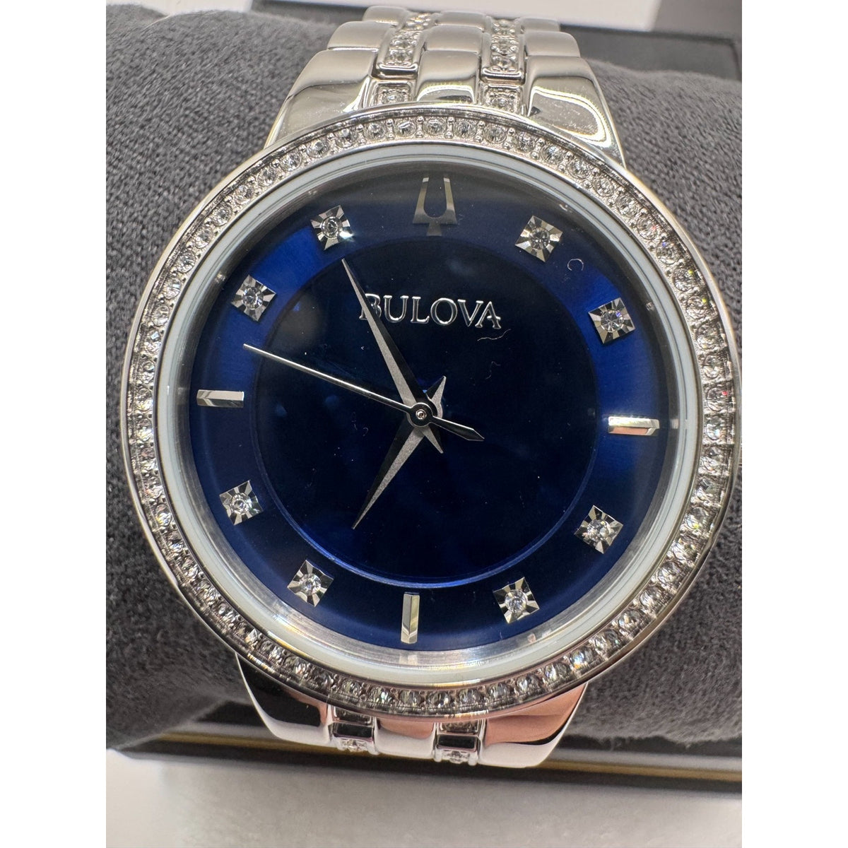 Bulova Ladies Phantom Quartz Crystal Blue Dial Watch - 96L276 NEW