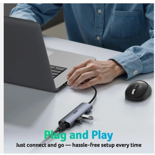 Acer Usb To Ethernet Adapter Usbc Hub Ethernet 1Gbps 3Usb 3.0 Aluminum Heat