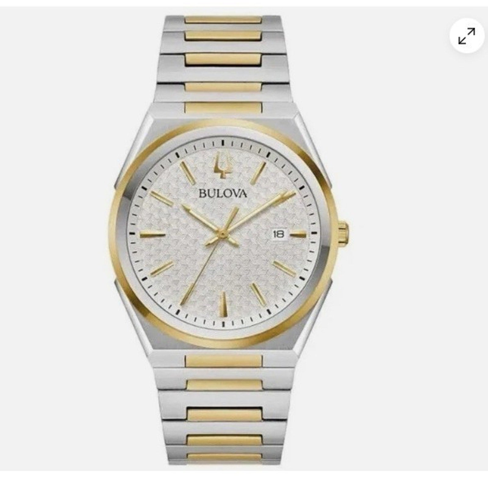Bulova Classic Two-Tone Stainless Steel Quartz Men's Watch 98B424 w stickers