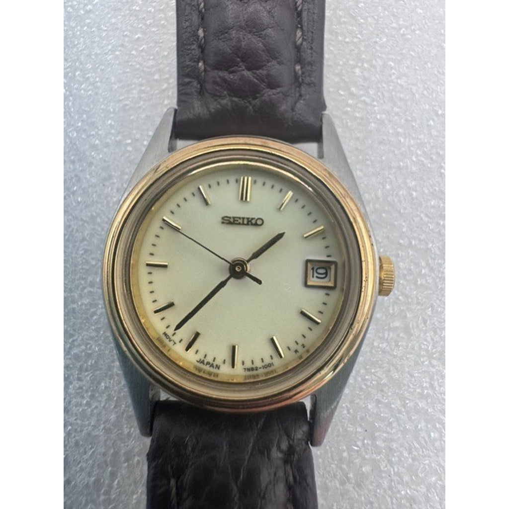 vintage seiko Women’s Quartz Watch 7NB2-0399 22mm New Battery Working -f194