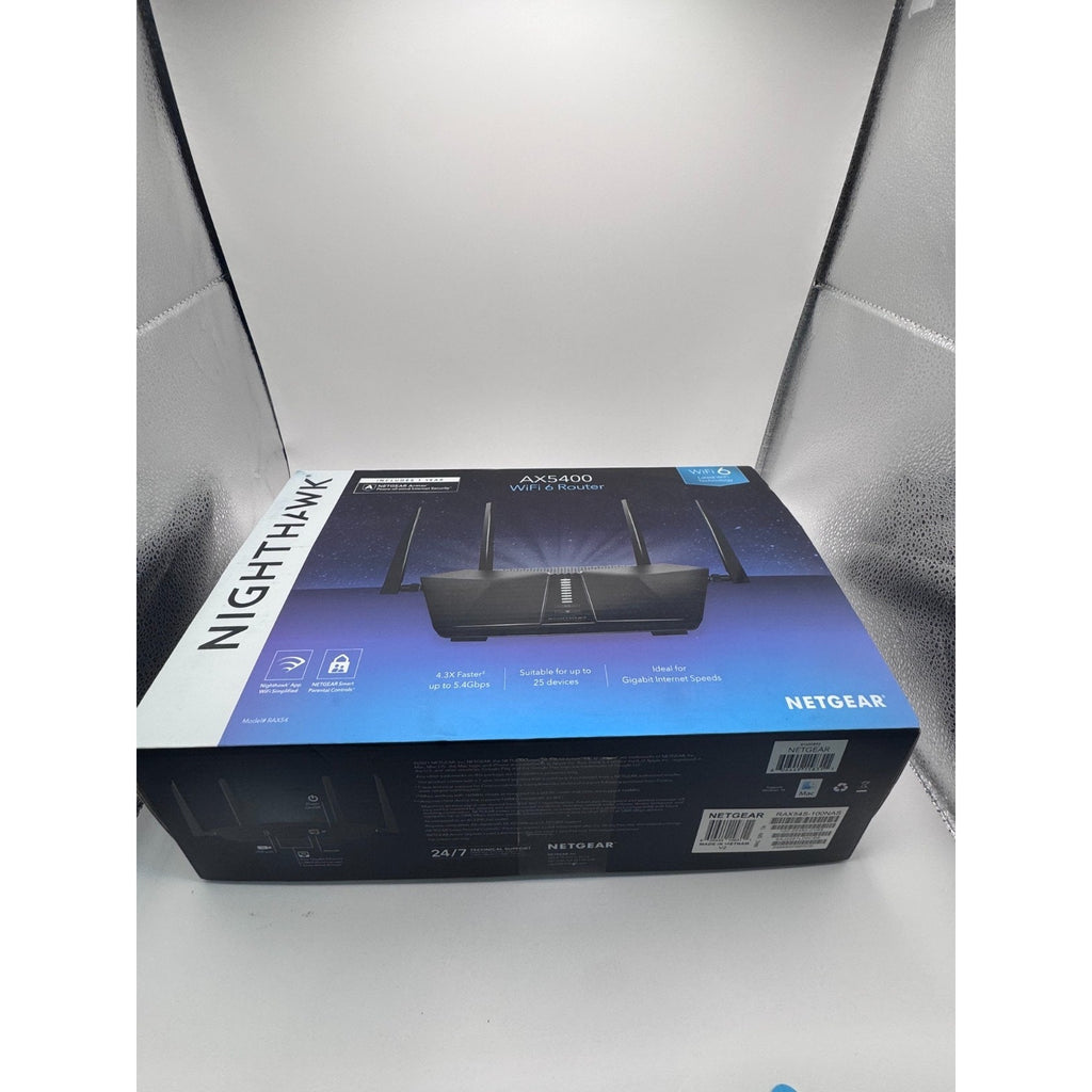 NETGEAR Nighthawk AX6 6-Stream AX5400 WiFi 6 Dual-Band Router Black RAX50-100NAS