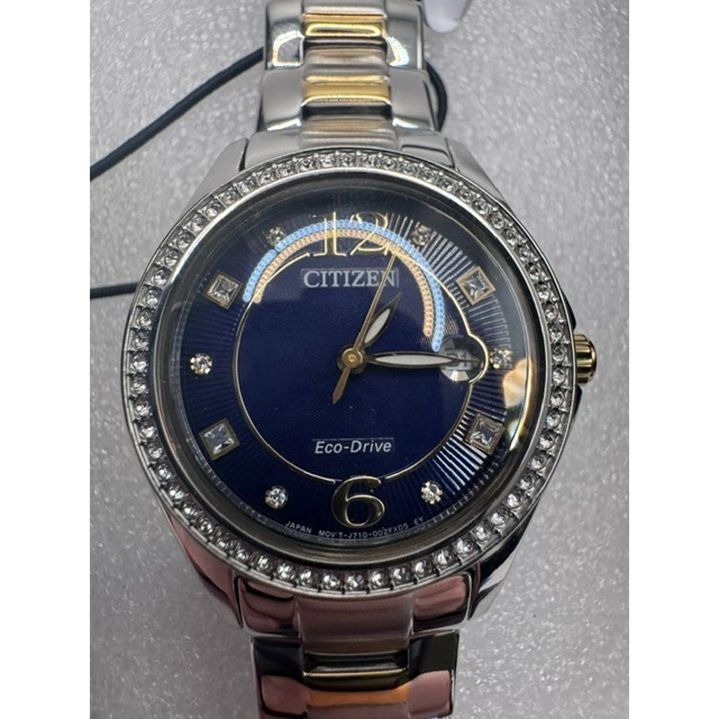 Citizen FE1146-71L Eco-Drive Two-Tone Crystal Diamond Ladies Watch 29mm
