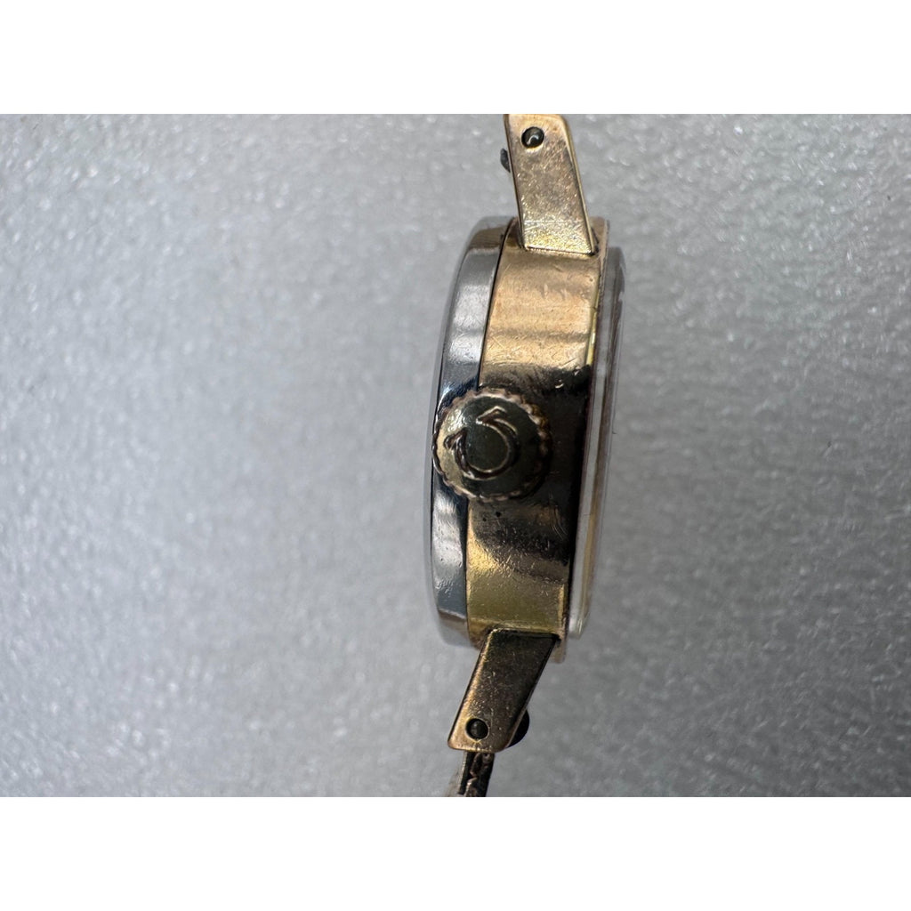 OMEGA Women's Vintage Oval Manual Mechanical Champagne Dial Gold Mesh Bracelet