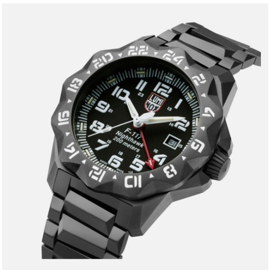 NEW Luminox F-117 Nighthawk GMT Gunmetal Divers Quartz Men's Watch XA.6422