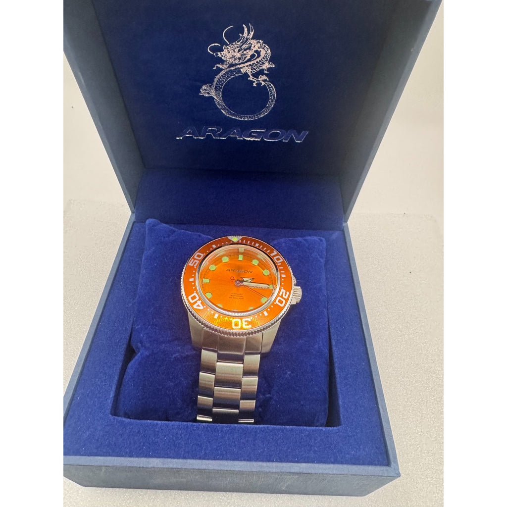 Aragon A064 ORANGE Divemaster Automatic 45mm NEW set
