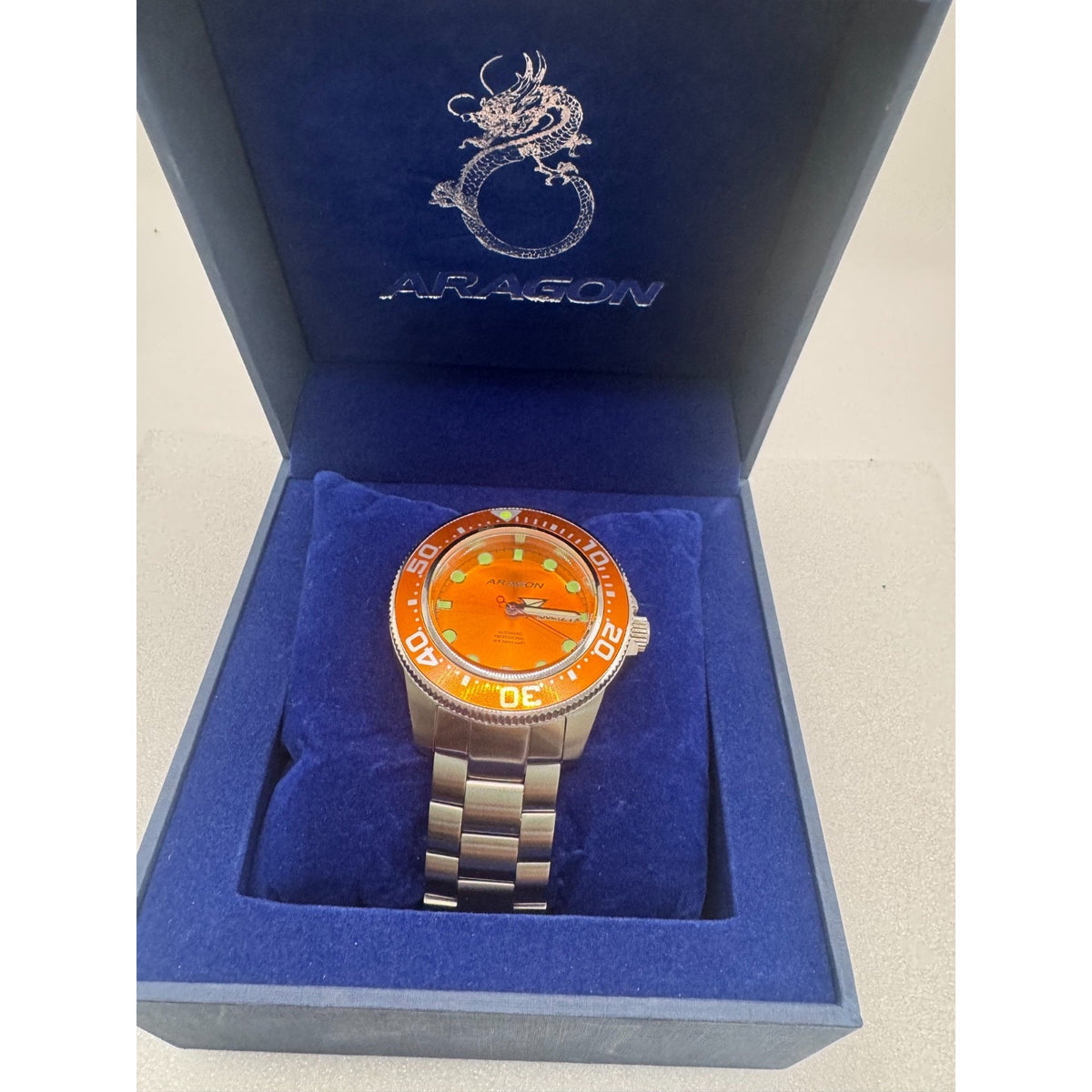 Aragon A064 ORANGE Divemaster Automatic 45mm NEW set