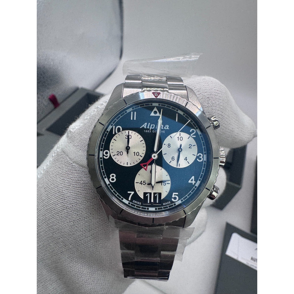 Alpina Startimer Pilot Chronograph AL-372WB4S26B Swiss Made Unworn Box