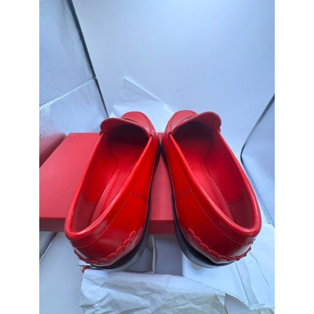Salvatore Ferragamo Women's Loafer Flame Red Calf Leather Women's 7 D Wide
