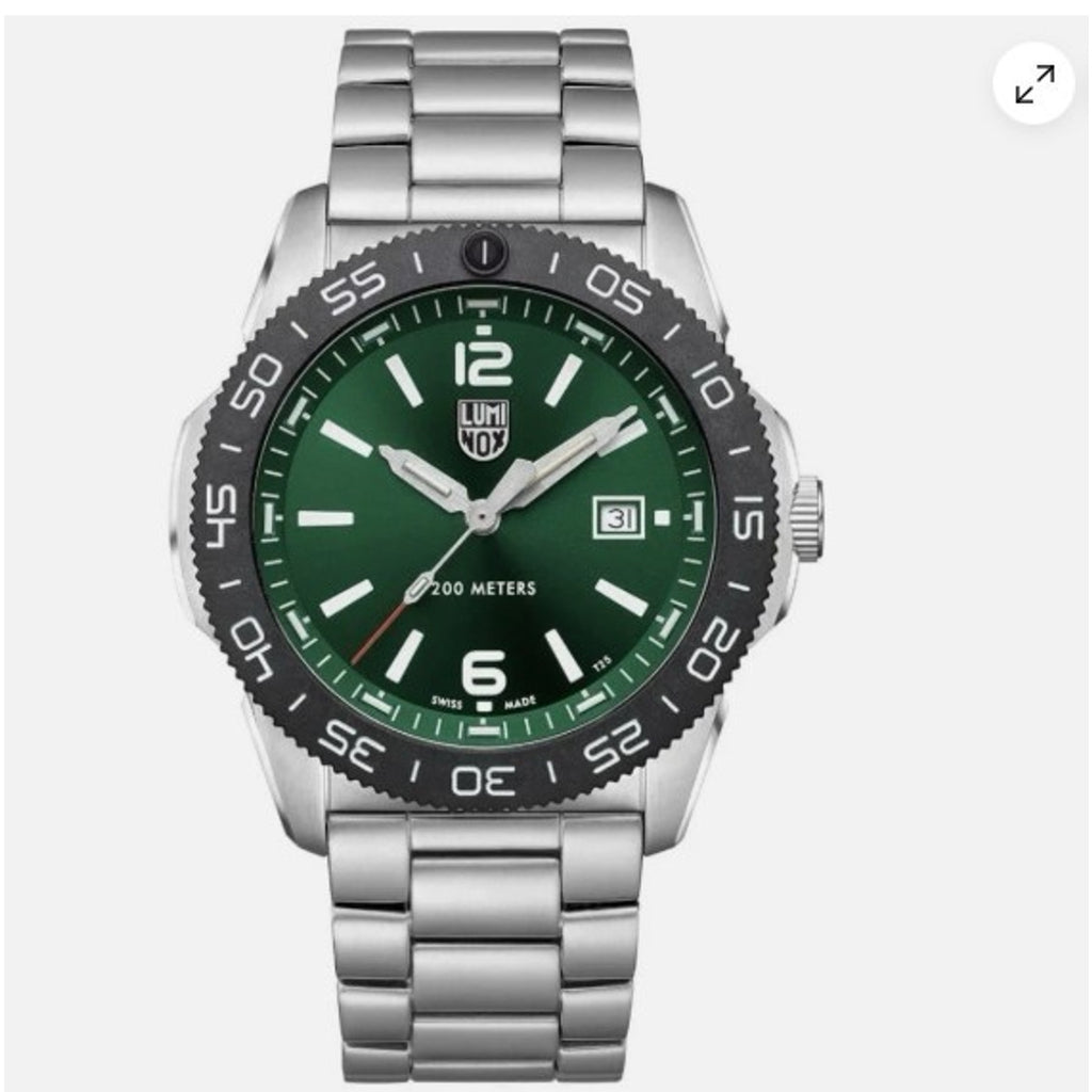 Swiss Luminox XS.3137 Pacific Diver Green Dial Tritium Stainless Mens 44mm Watch