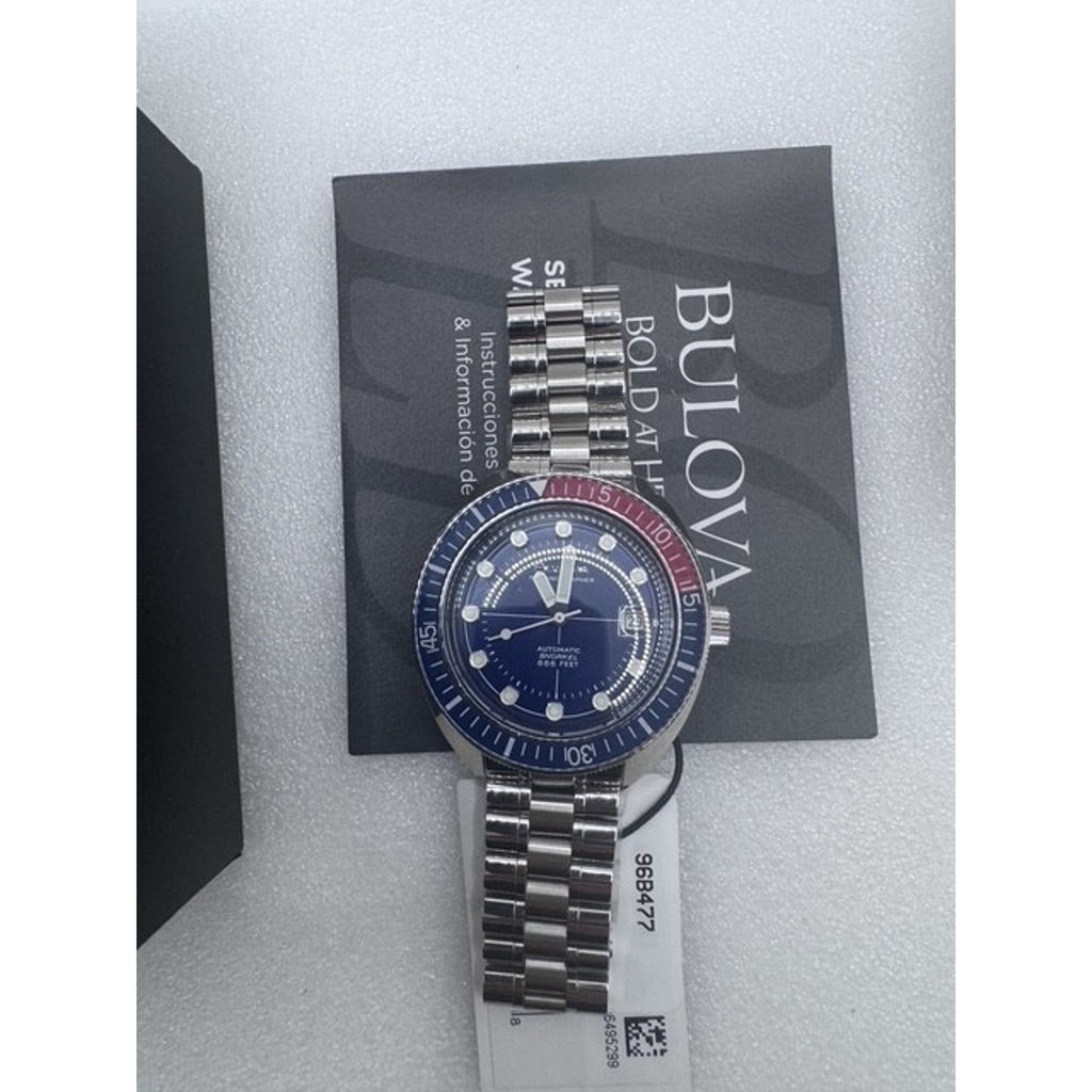 Bulova Oceanographer Blue Dial Stainless Men's Automatic Watch 41mm 96B477