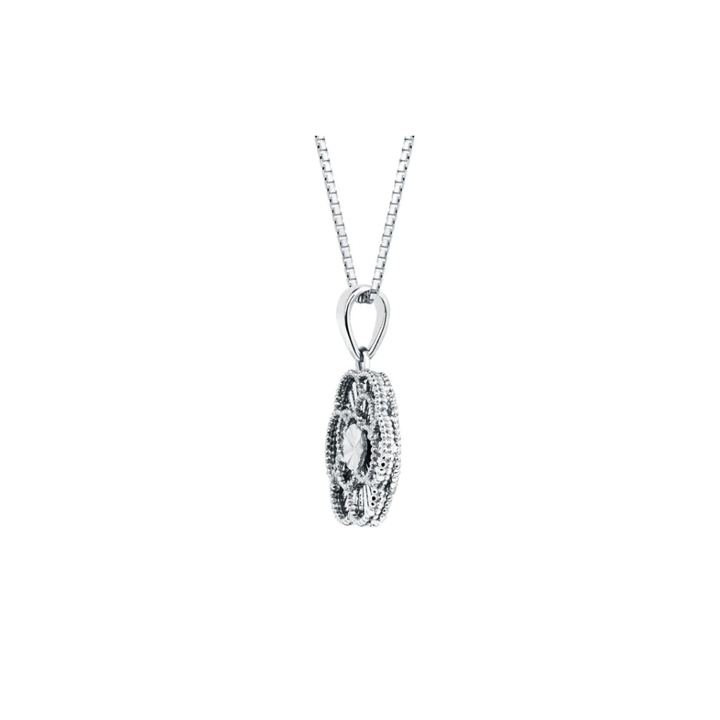White Gold Diamond Cut Floral Pendant from Costco 14 Karat
