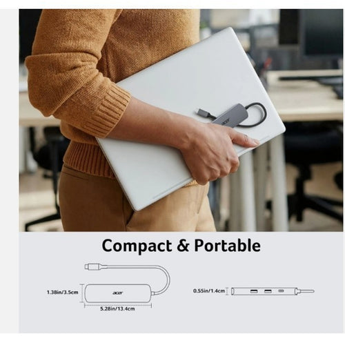 6 in 1 USB C Hub with Ethernet 4K@60Hz USBC to HDMI Multiport Adapter 100W PD