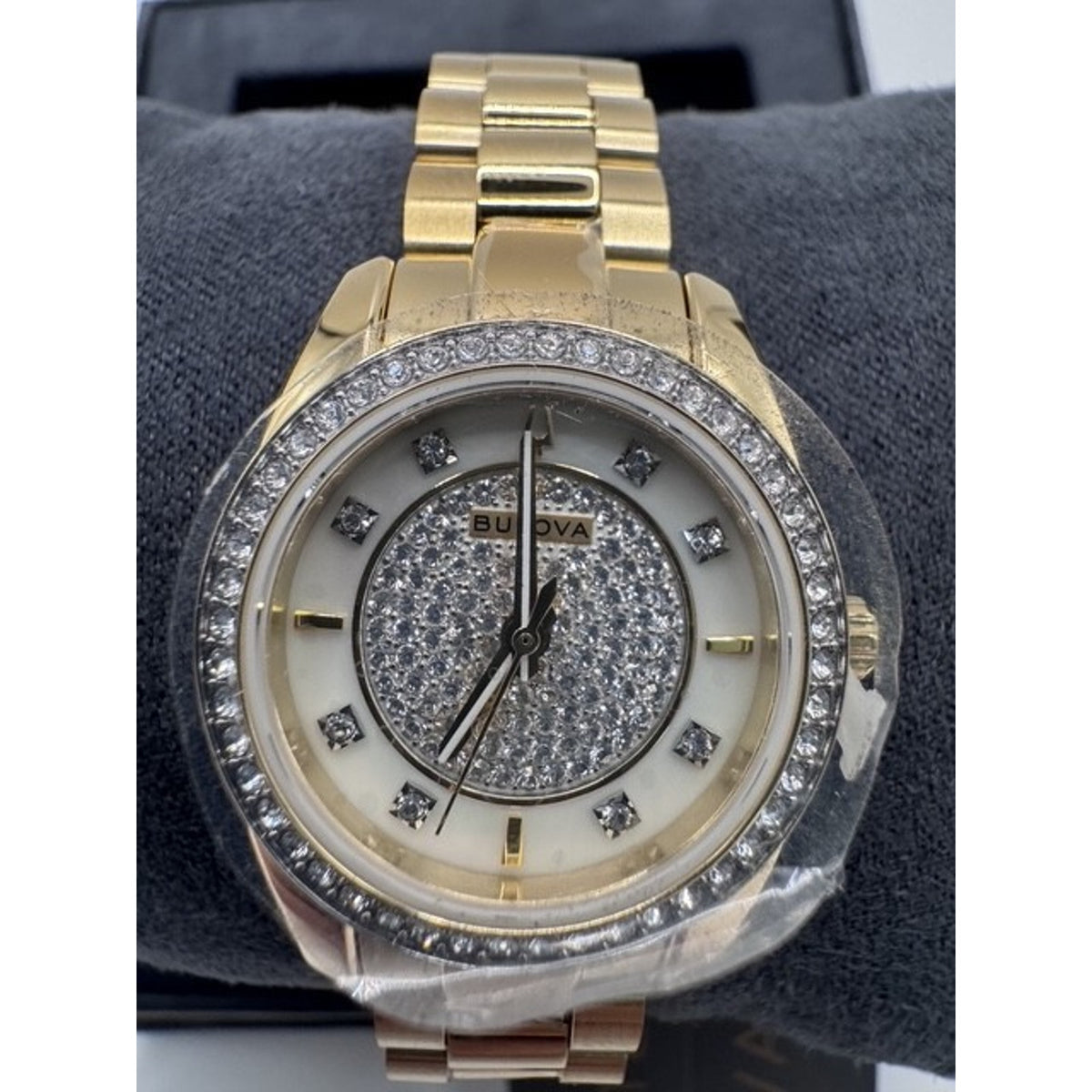 Bulova Classic Gemmed Diamond Stainless Steel Quartz Women's Watch - 98L315