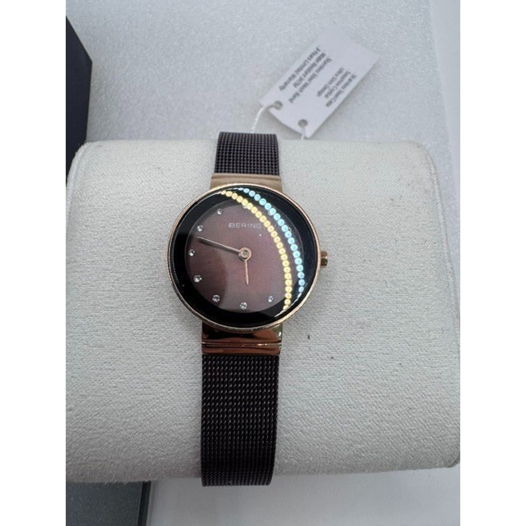 Bering Classic 10124-265 Brown MOP Dial Rose Gold Tone Bracelet Women’s Watch