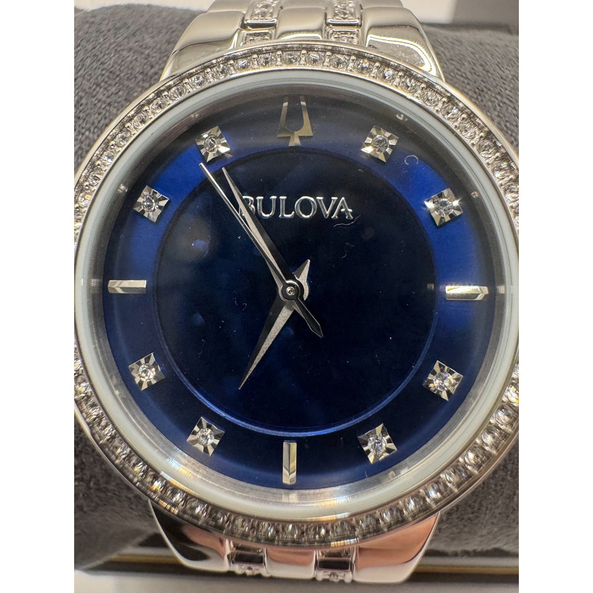 Bulova Ladies Phantom Quartz Crystal Blue Dial Watch - 96L276 NEW