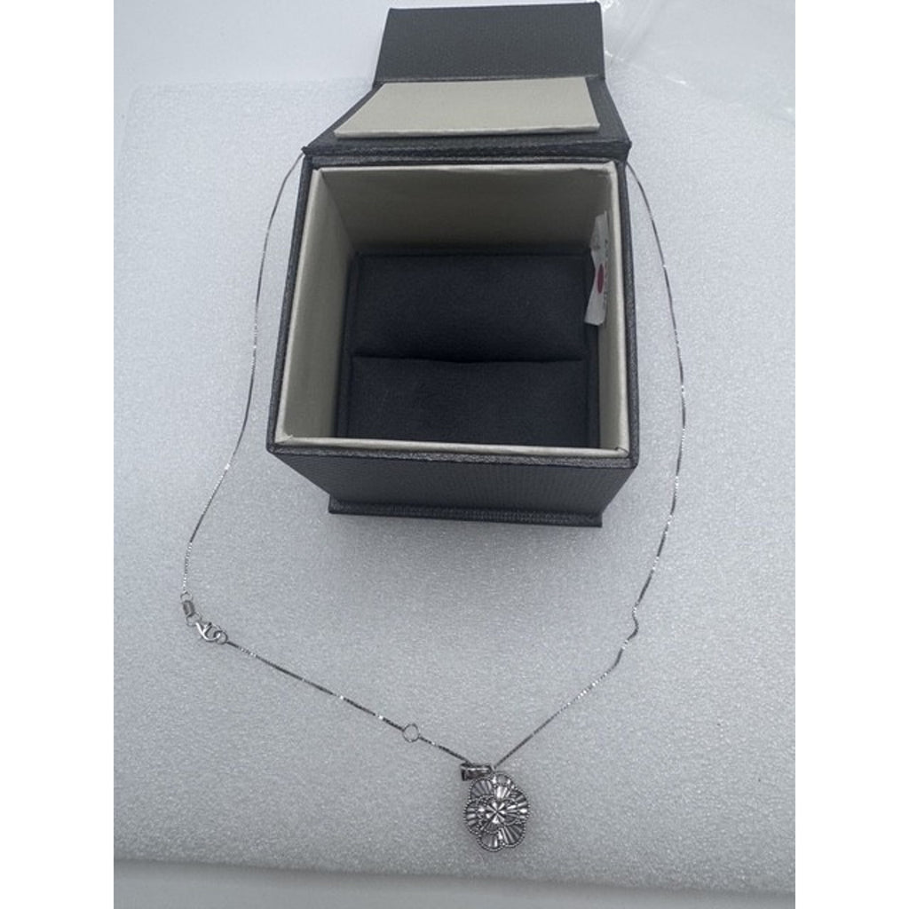 White Gold Diamond Cut Floral Pendant from Costco 14 Karat