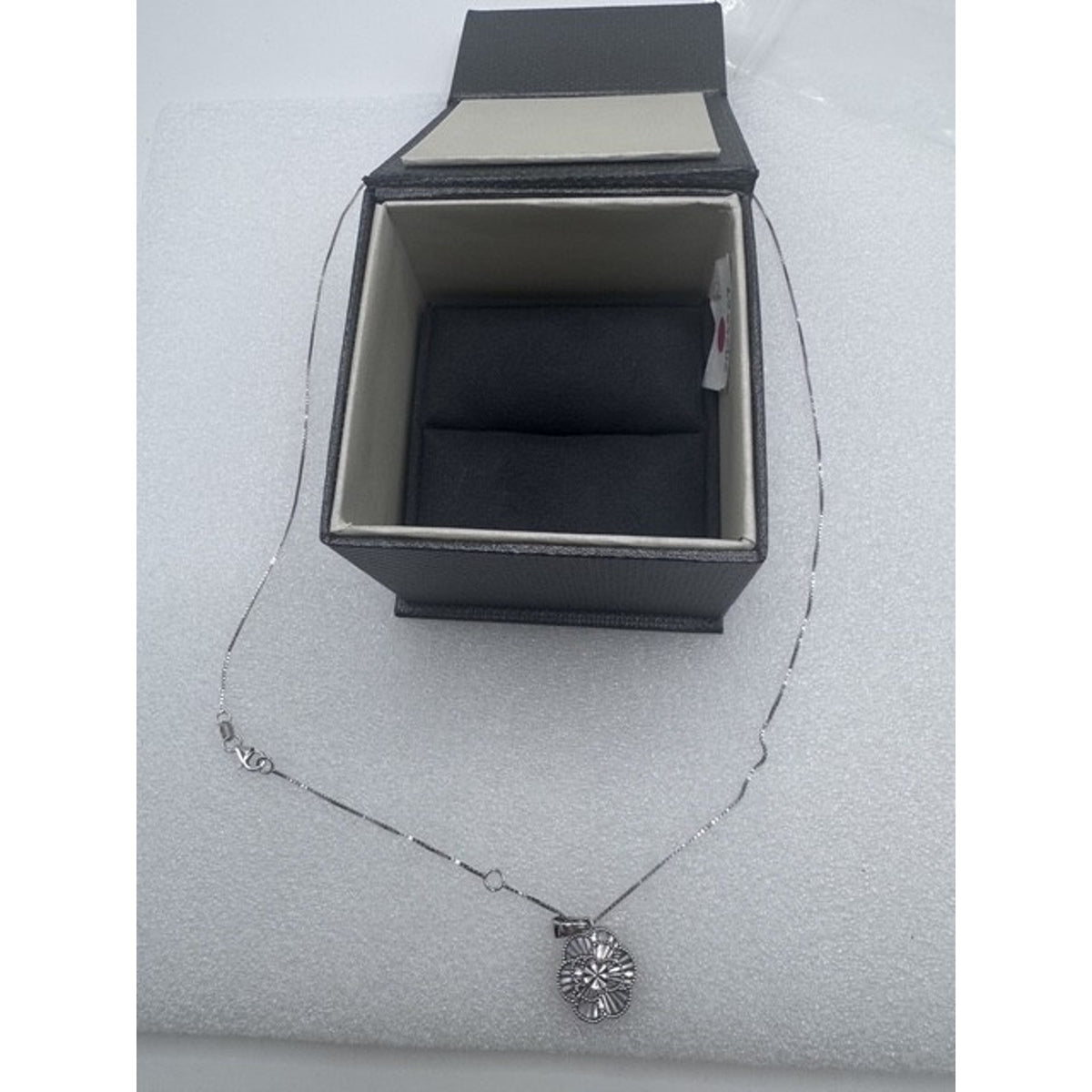 White Gold Diamond Cut Floral Pendant from Costco 14 Karat