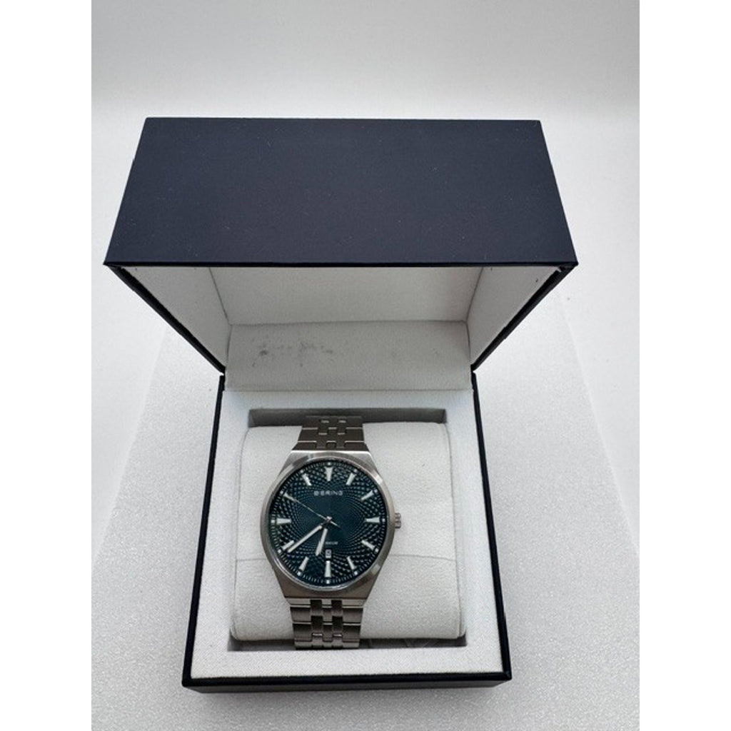 Bering Titanium Green Dial Men's Quartz Watch, 41mm 16141-708