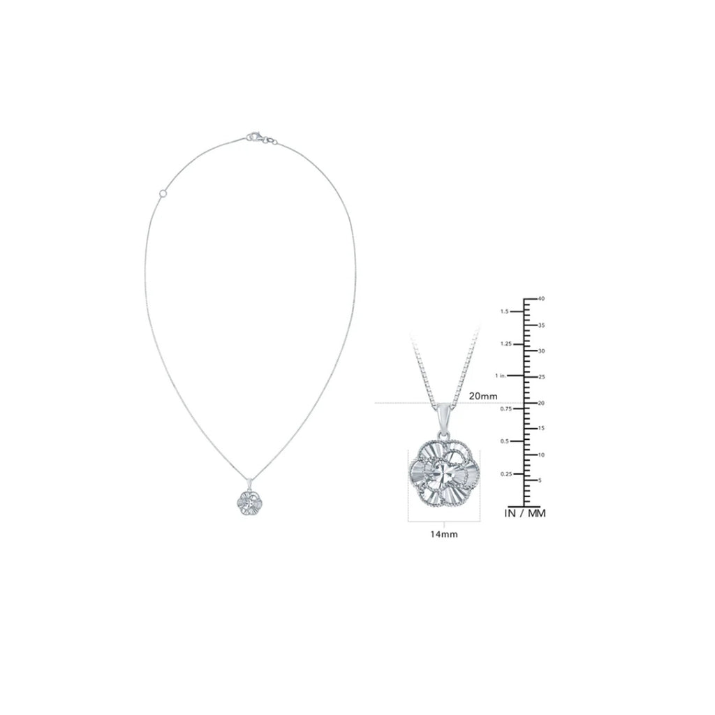 White Gold Diamond Cut Floral Pendant from Costco 14 Karat