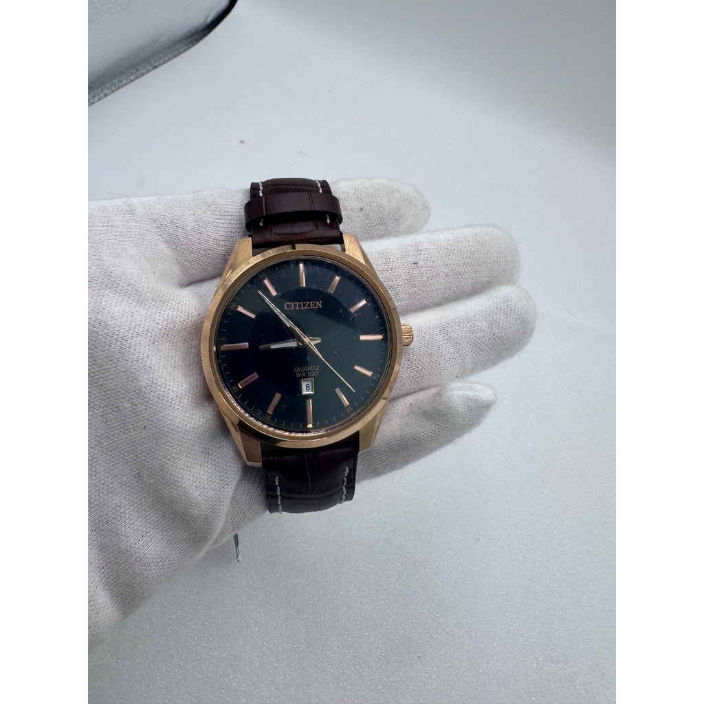 Citizen Men's Dress Quartz Rose Gold PVD Wrist Watch BI1033-04E WITH STICKERS