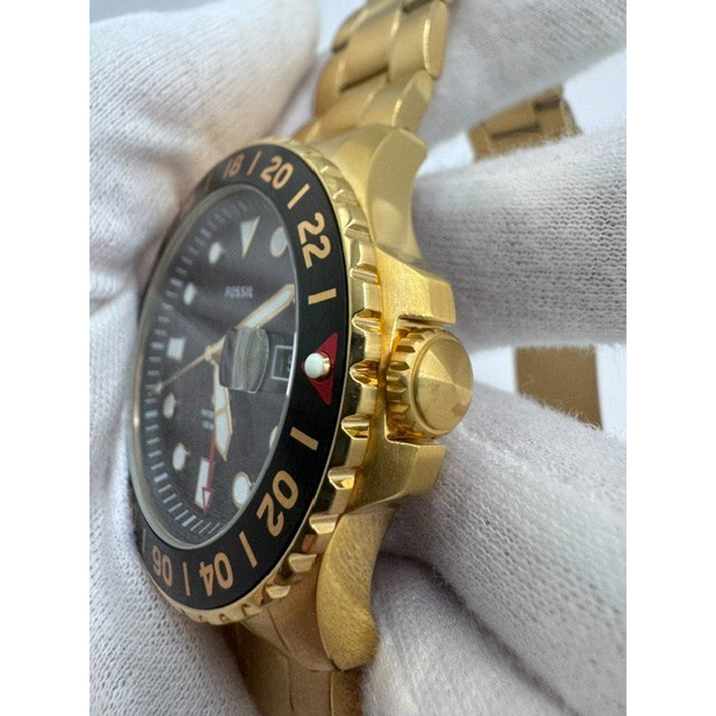 Fossil Blue Gmt Black Dial Men's Watch FS5990 New no tags