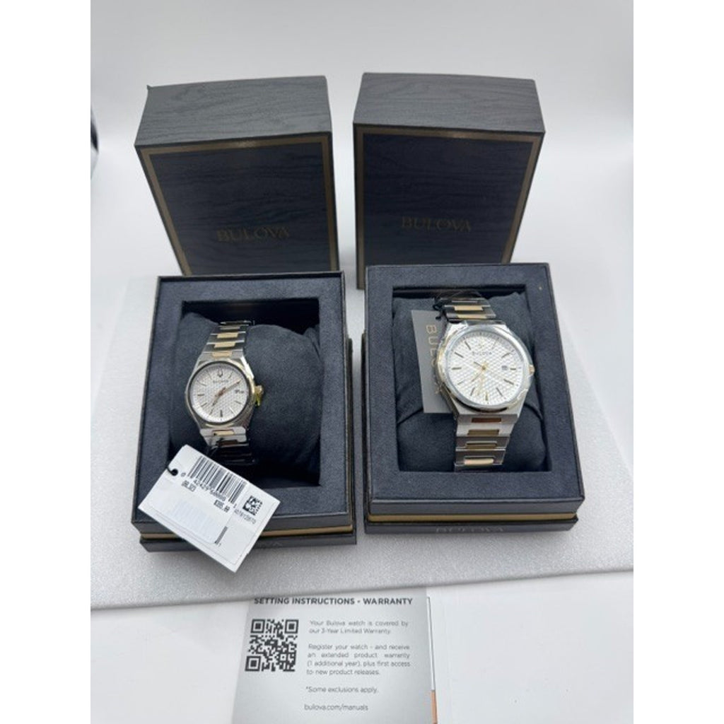 Bulova Couple Watch Classic Two Tone Stainless Steel Quartz Her & His Matching