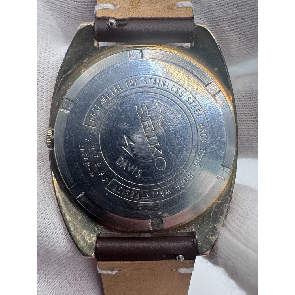 Vintage Men’s Seiko Gold Tone Automatic 17J Japan 7006 8059 37MM Running